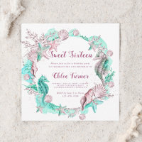 Cyan & Lavender Under the Sea Sweet Sixteen 