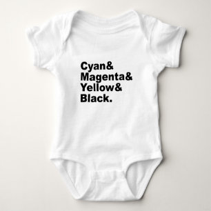 Cyan Magenta Yellow Black CMYK Colour Scheme Baby Bodysuit