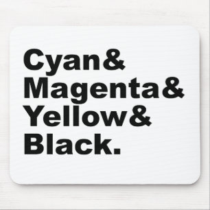 Cyan Magenta Yellow Black CMYK Colour Scheme Mouse Pad