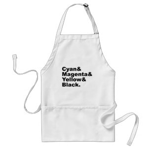 Cyan Magenta Yellow Black CMYK Colour Scheme Standard Apron