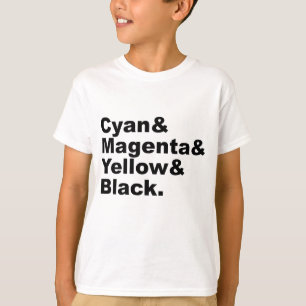 Cyan Magenta Yellow Black CMYK Colour Scheme T-Shirt