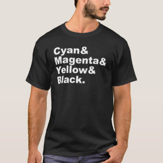 Cyan Magenta Yellow Black CMYK Colour Scheme T-Shirt