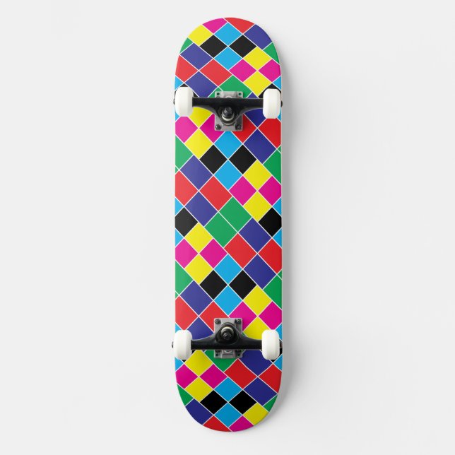 cyan magenta yellow black red green blue skateboard (Front)