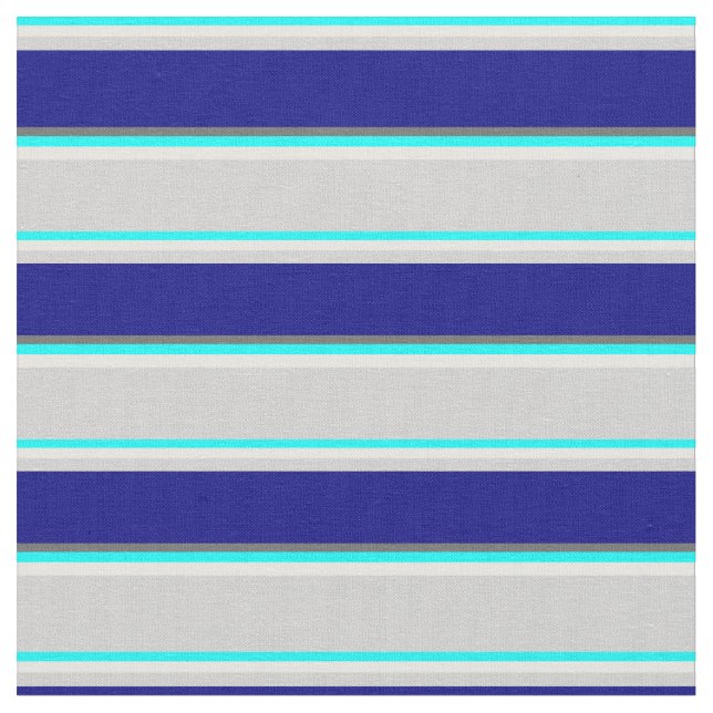 Cyan, Mint Cream, Light Grey, Blue, and Dim Grey Fabric (Close Up)