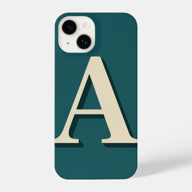 “Cyan Phone Case with Bold ‘A’ – Trendy (Back)