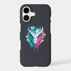 Cyan Pink Dragon Watercolor Phone Case