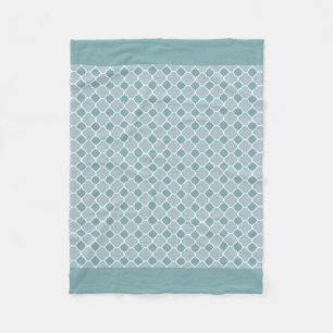 Cyan Quatrefoil Fleece Blanket