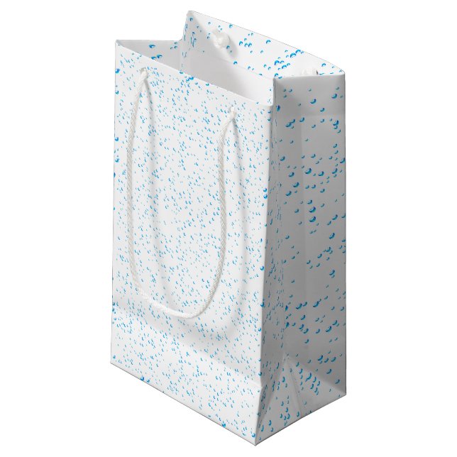 Cyan Rain Glossy Gift Bag (Front Angled)
