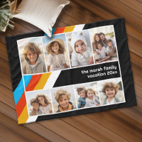 Cyan Retro Stripe - 8 Photo Collage