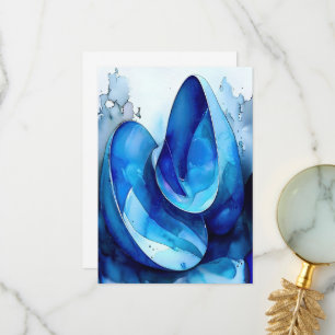 Cyan Seashell Whirl   Thank You Card