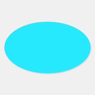 Cyan Sky Blue Colour Customise This Oval Sticker