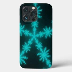 Cyan Snowflake Fractal iPhone 13 Pro Case