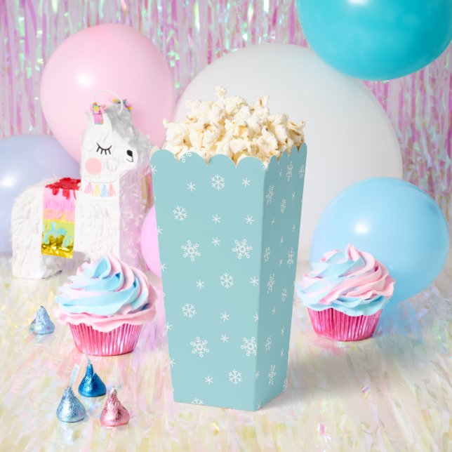 Cyan Snowflake Pattern Holiday Favour Box (Party)