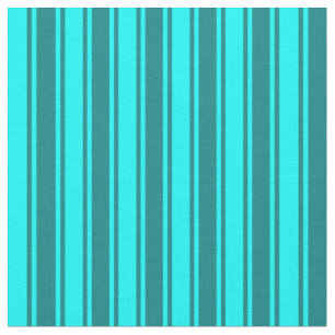 Cyan & Teal Coloured Lined Pattern Fabric