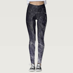 Cyan Texture Feathers - Leggings