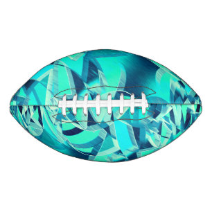 Cyan tracks with drizzles on aquamarine background football