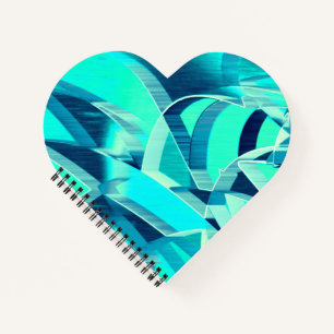 Cyan tracks with drizzles on aquamarine background notebook