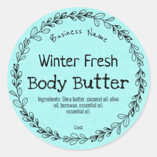 Cyan Winter Fresh Kraft Product Labels