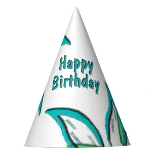 Cyan Wisps Party Hat