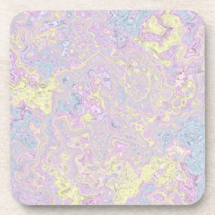 Cyan, Yellow, Magenta Swirl Coaster
