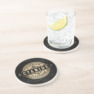 Cyanide Vintage Style Poison Label Coaster