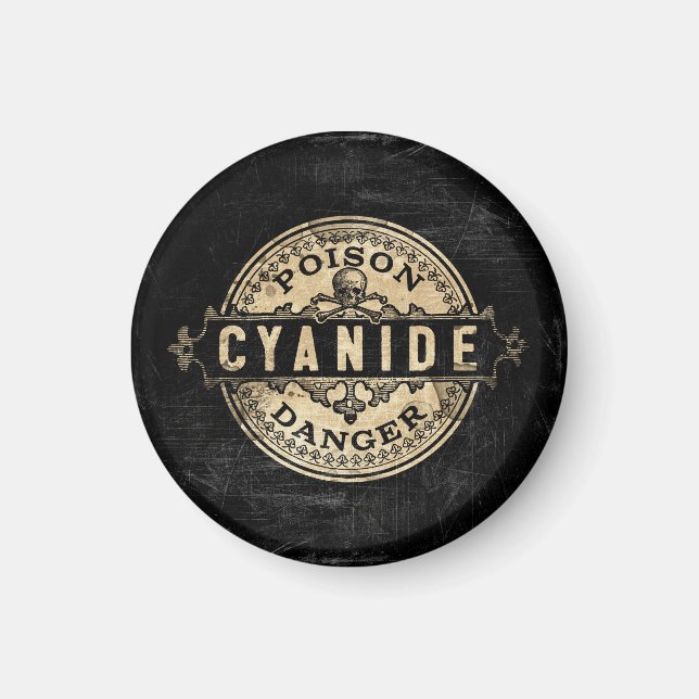 Cyanide Vintage Style Poison Label Magnet (Front)