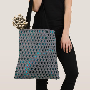 Cyano image under grey plates, rectangular shapes tote bag