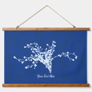 Cyano Print Berries Hanging Tapestry