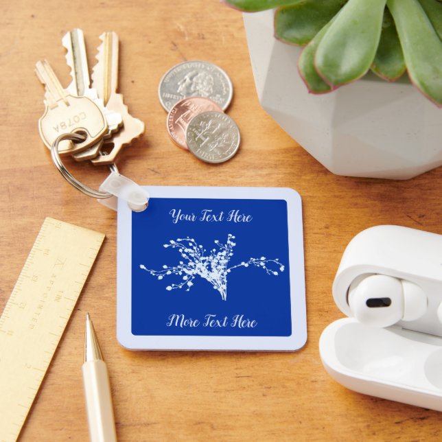 Cyano Print Berries Key Ring (Desk)