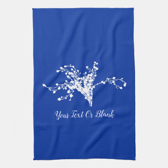 Cyano Print Berries Tea Towel (Vertical)