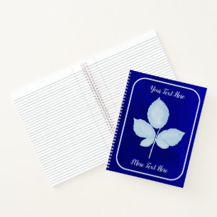 Cyano Print Bramble Leaves Notebook