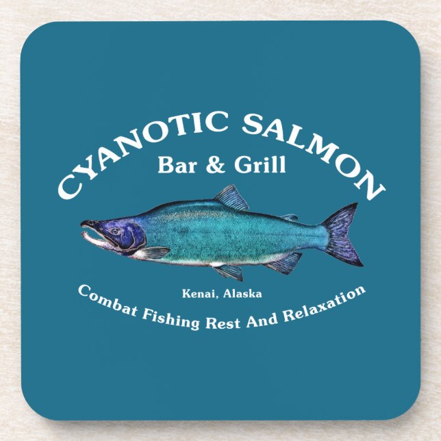 Cyanotic Salmon Bar & Grill Coaster (Front)