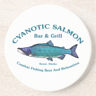 Cyanotic Salmon Bar & Grill Coaster