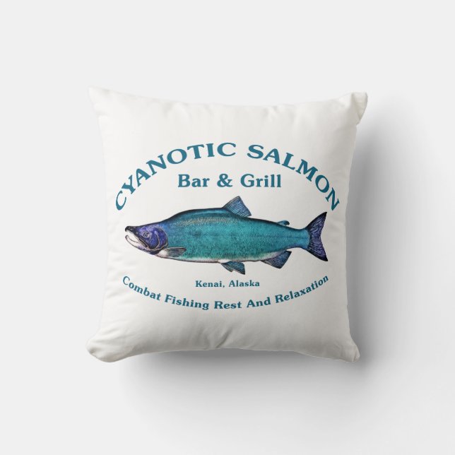 Cyanotic Salmon Bar & Grill Cushion (Front)