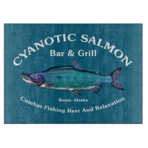 Cyanotic Salmon Bar & Grill Cutting Board