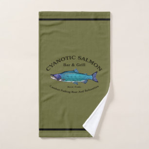 Cyanotic Salmon Bar & Grill Hand Towel