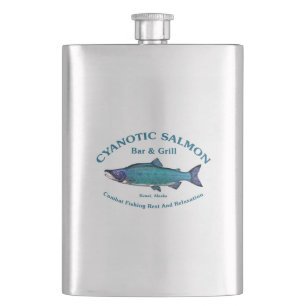 Cyanotic Salmon Bar & Grill Hip Flask