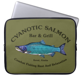 Cyanotic Salmon Bar & Grill Laptop Sleeve