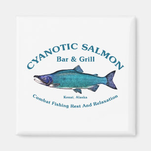 Cyanotic Salmon Bar & Grill Magnet