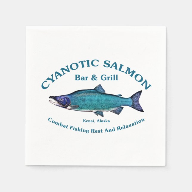 Cyanotic Salmon Bar & Grill Napkin (Front)