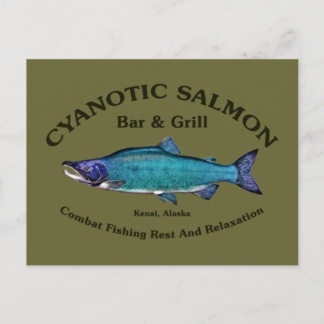Cyanotic Salmon Bar & Grill Postcard (Front)