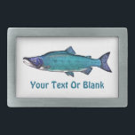 Cyanotic Salmon Rectangular Belt Buckle<br><div class="desc">Add your own text.</div>