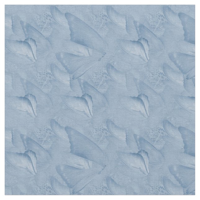 Cyanotype colour Abstract butterfly linnen Fabric (Close Up)