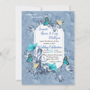 Cyanotype colours & Visiting Butterflies. Invitation