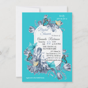 Cyanotype colours & Visiting Butterflies. Invitation