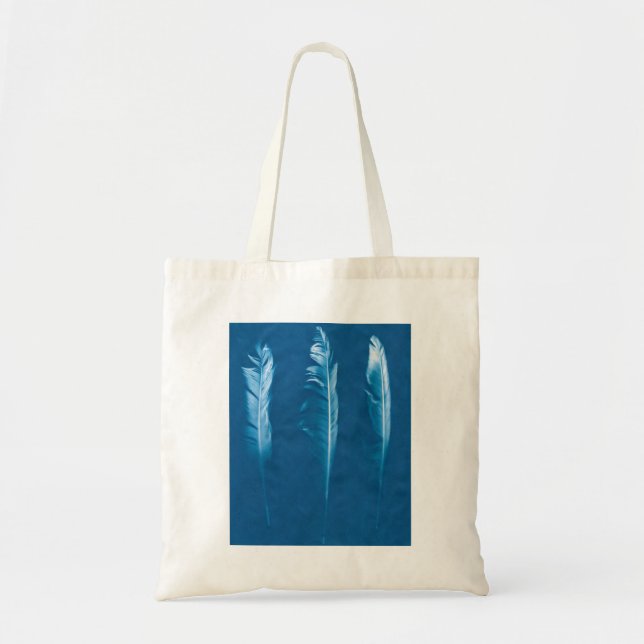 Cyanotype Feathers Tote Bag (Front)