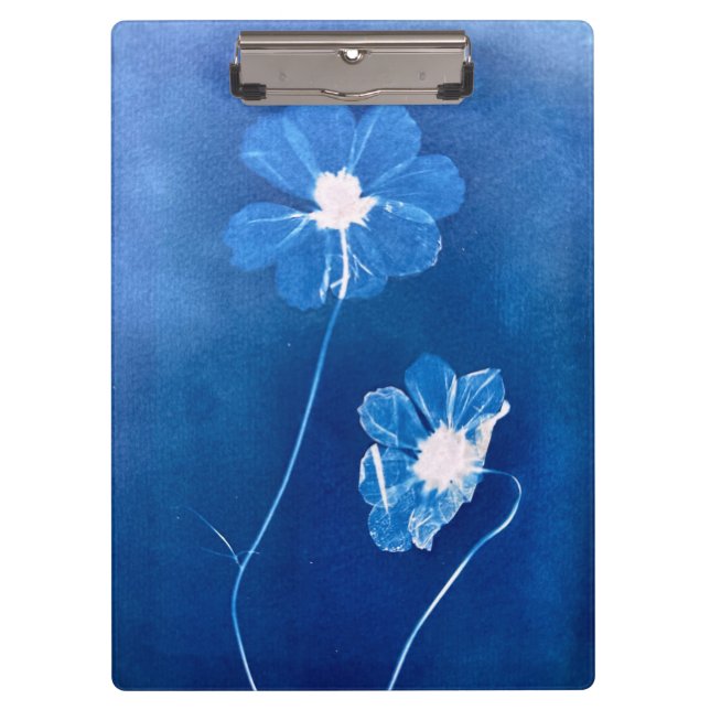 Cyanotype Flower Clipboard (Front)