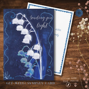 Cyanotype Lily of the Valley Card hand painted