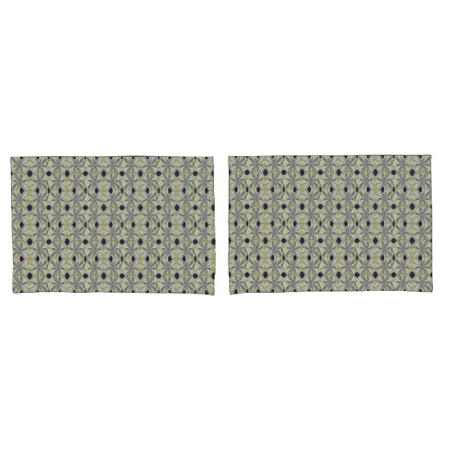 Cyanus Flower Repeat w Navy Pillowcase (Front-Set)