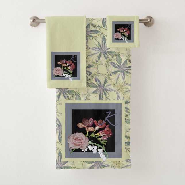 Cyanus, Fresia, Lily of the Valley, Rose Towel (Insitu)